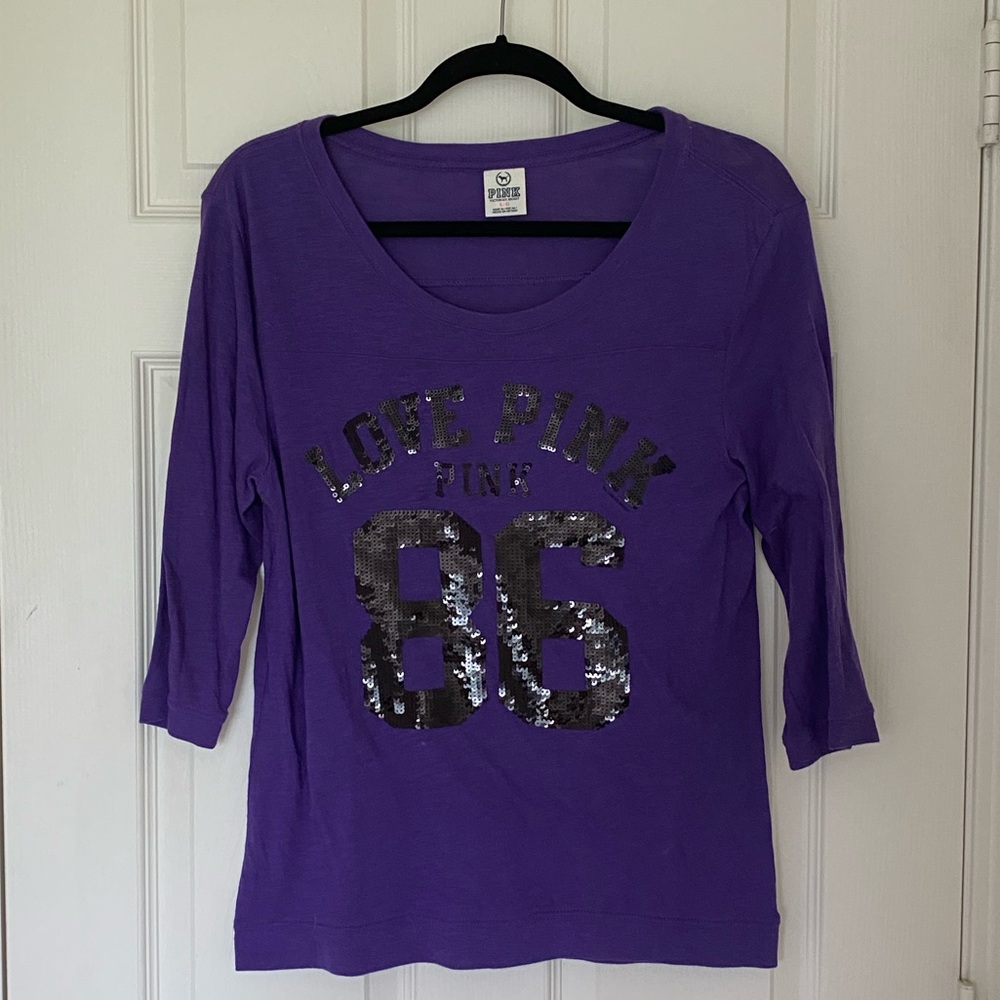PINK Victoria's Secret Purple Crewneck Tee